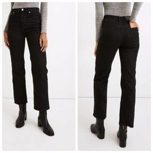 MADEWELL Slim Wide Leg Crop Jeans in Black Lunar Wash Womens Size 27 Style L4315